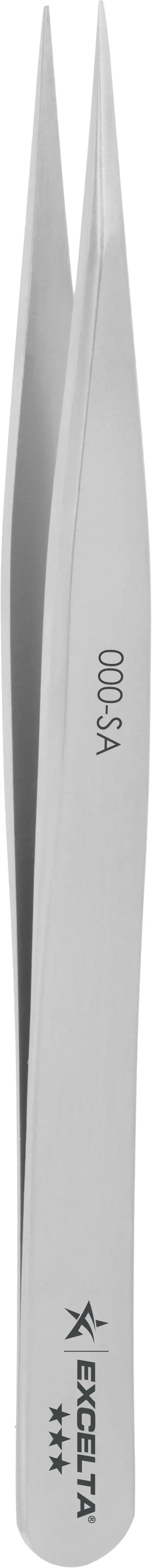 EXCELTA - 000-SA, Tweezers, 3-Star, Straight, Strong Medium Point, Anti-Mag. SS, Radius Tips, 4.75"OAL