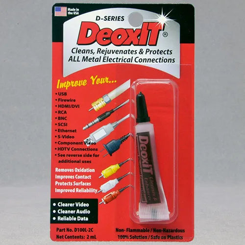 CAIG DeoxIT® D100L-2C D-Series – Contact/Connector Treatment, Deoxidizer, Rejuvenator & Protectant, 100% Liquid, No solvents, 2.0 mL