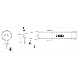 Hexacon J201X Soldering Tip for Therm-O-Trac Stations