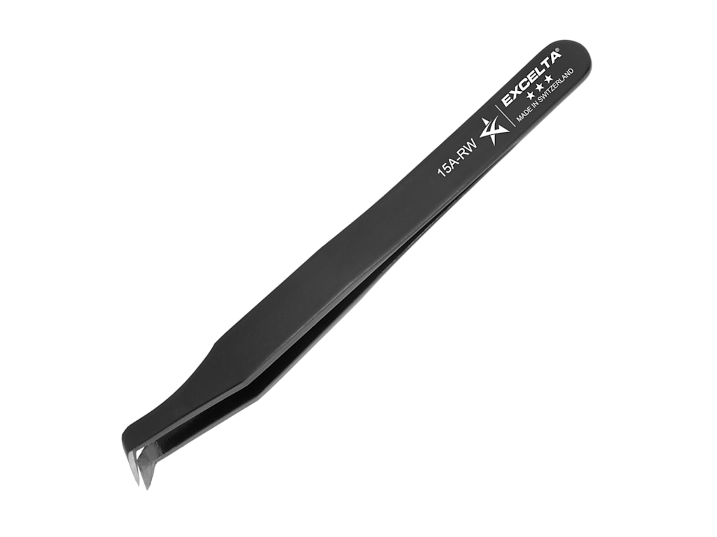 EXCELTA - 15A-RW Tweezers, 3-Star, Cutting, 15A-RW Series, Carbon Steel, 4.5" OAL