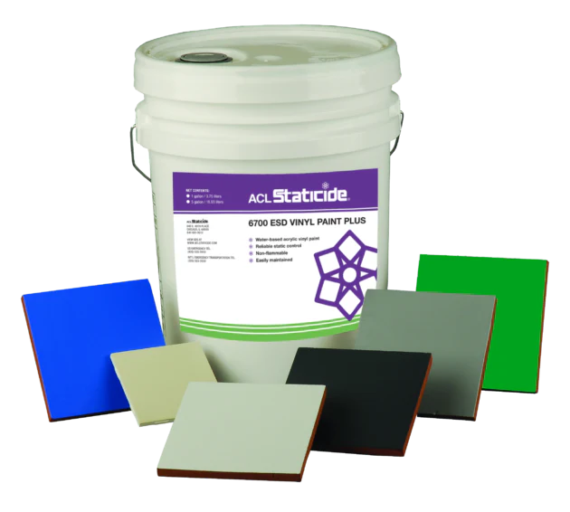 Staticide® 6700DLG5 ESD Paint PLUS - Static control paint, Dissipative Light Gray, 5-Gal.