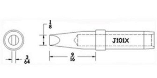 Hexacon J101X Soldering Tip for Therm-O-Trac Stations