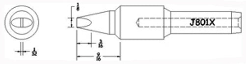 Hexacon J801X Soldering Tip for TOT-2300 Magnum Stations