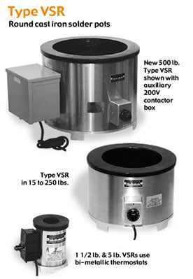 Rite-Hete VSR 15 lb Round Solder Pot, 4 1/4" x 3 1/2", 720 Watts