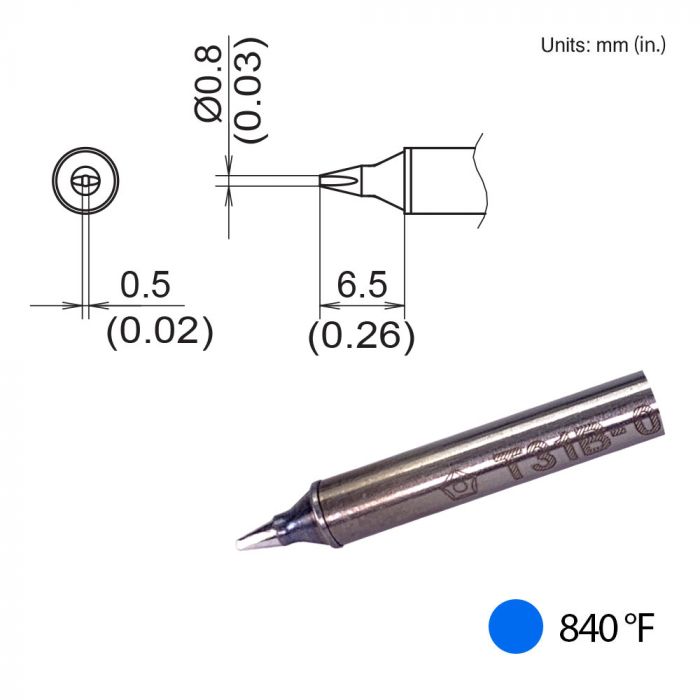 Hakko T31B-01D08 Chisel Tip, 0.80mm, 840F