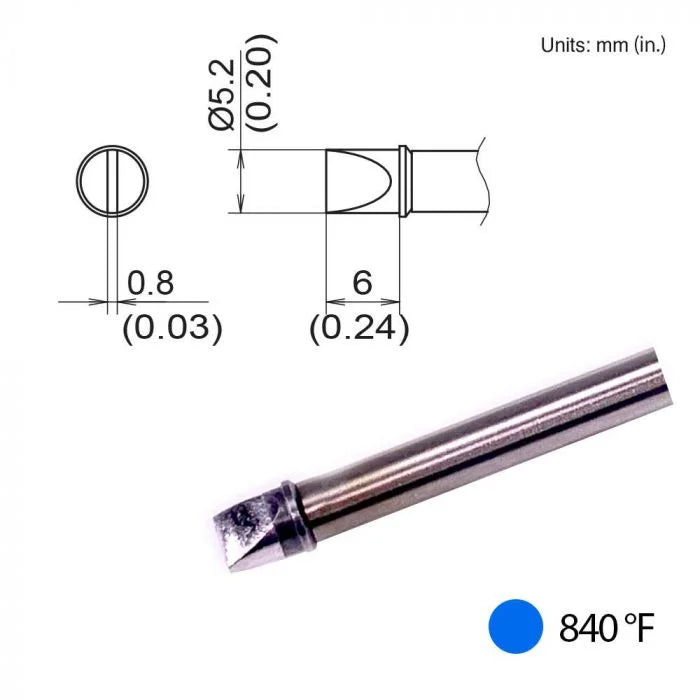 Hakko T31B-01D52 Chisel Tip, 5.2mm 840F