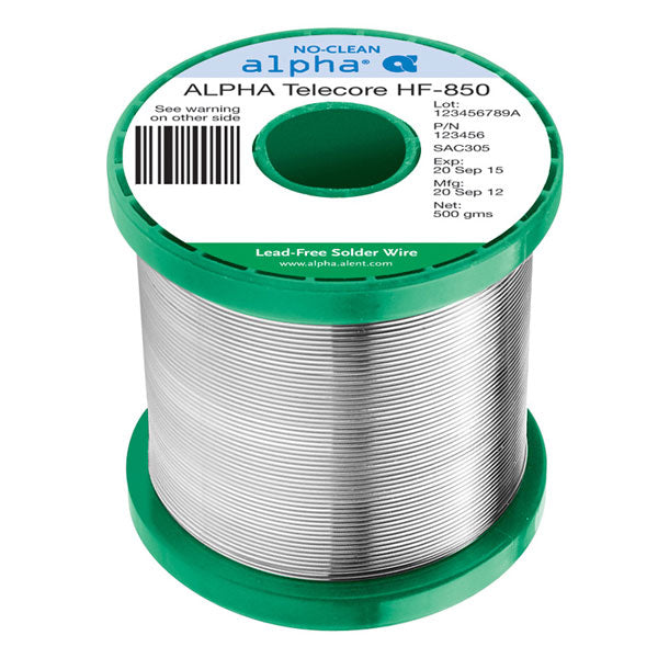 Alpha 160142, SACX0307 Telecore HF-850 No-Clean .020" Diameter Solder Wire, 1 LB Spool