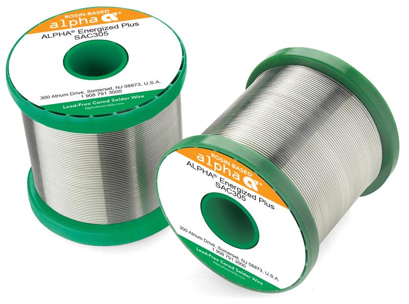 Alpha 145551, SAC305 Lead-Free Energized+ Rosin .032" Diameter Solder Wire, 1 LB Spool