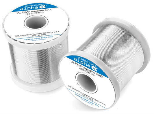 Alpha 110404, Sn63/37Pb Aqualine 6000 Water-Soluble .032" Solder Wire, 1-lb. Spool