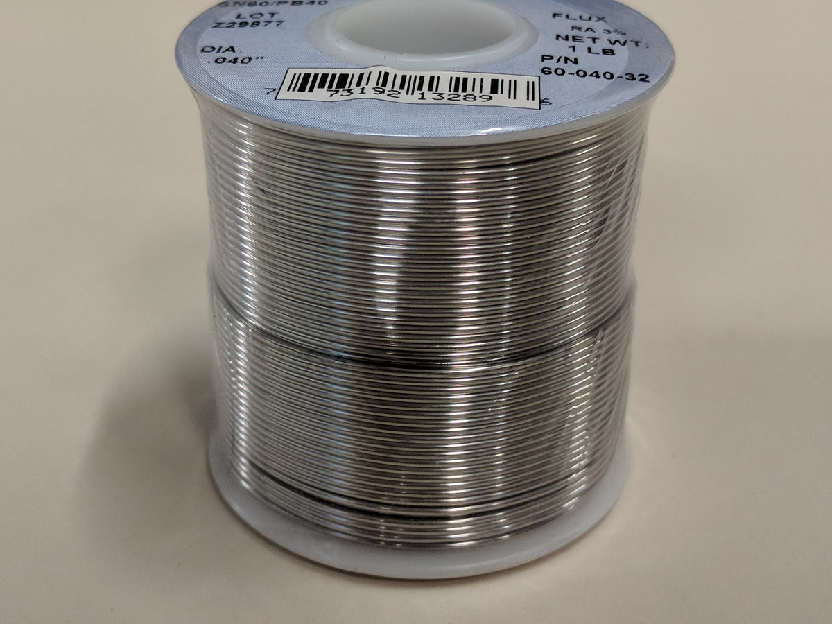 Sn60/Pb40 (60/40) Rosin Activated Solder Wire, 3% Flux, .040 Diameter