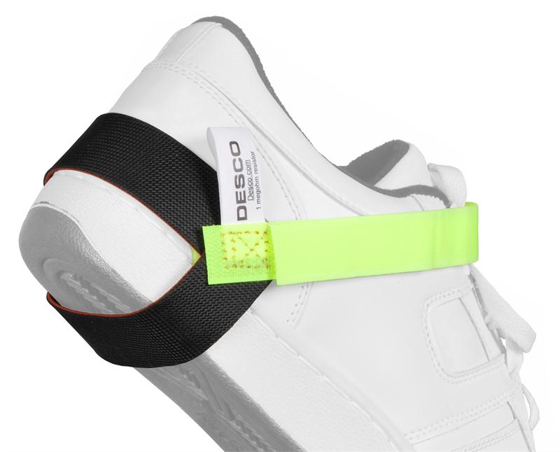 Desco 07599 ESD Heel Grounder with Hi-Vis Lime Green Strap