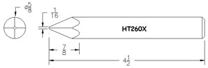 Hexacon HT260X 5/8" Dia Diamond-Point Soldering Tip