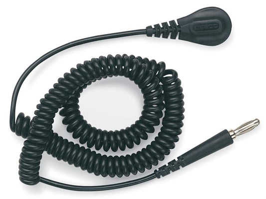 Desco 09480 Relaxed Retraction 6' Coil Cord with 4mm Snap Socket