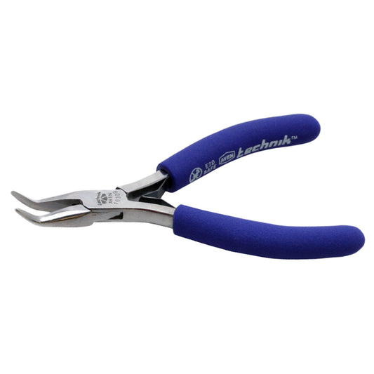 Aven 10309 Technik Plier, Bent Nose, 4.5" Long, Smooth Jaw