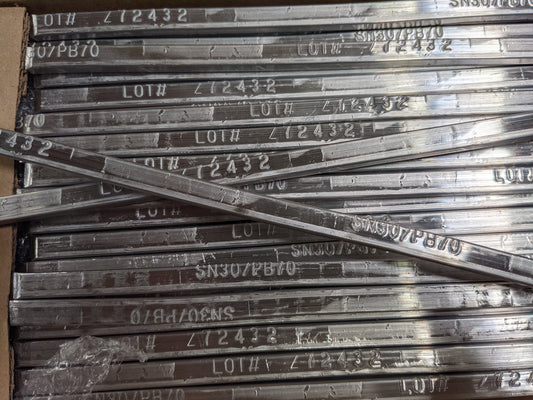 Sn30/Pb70 Tin/Lead Solder, Meter Bar - 1/2 LB Sticks, Body Solder