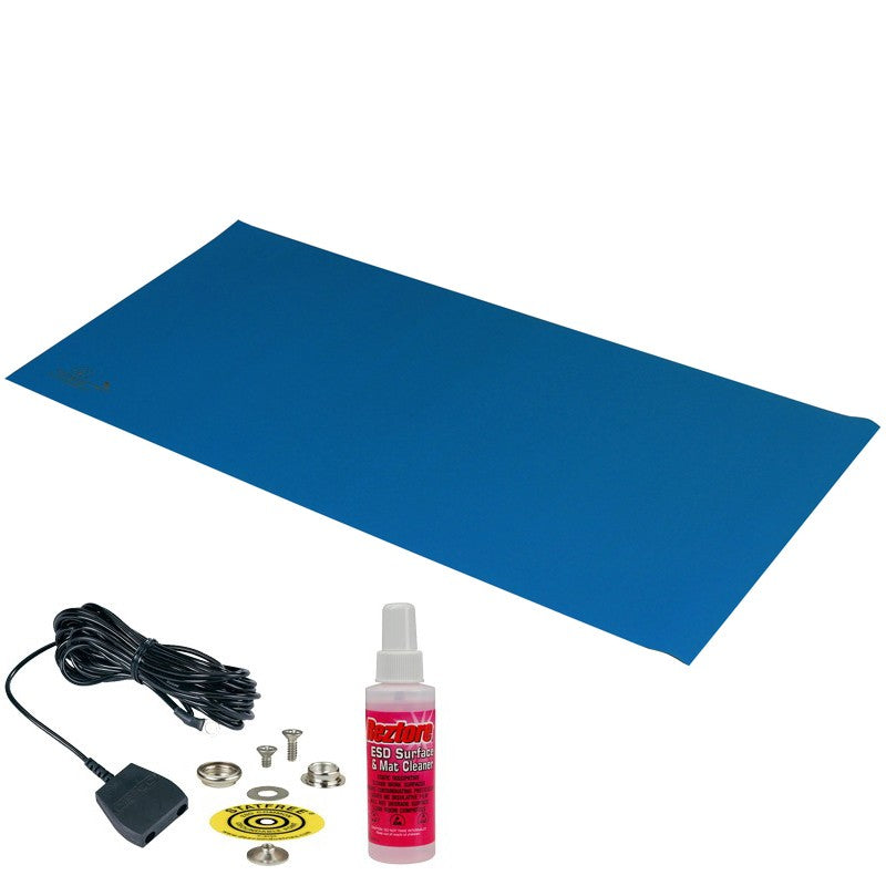 Desco 65134 Statfree B2 Plus 2-Layer Vinyl, Dark Blue, 24" x 36" Mat Kit