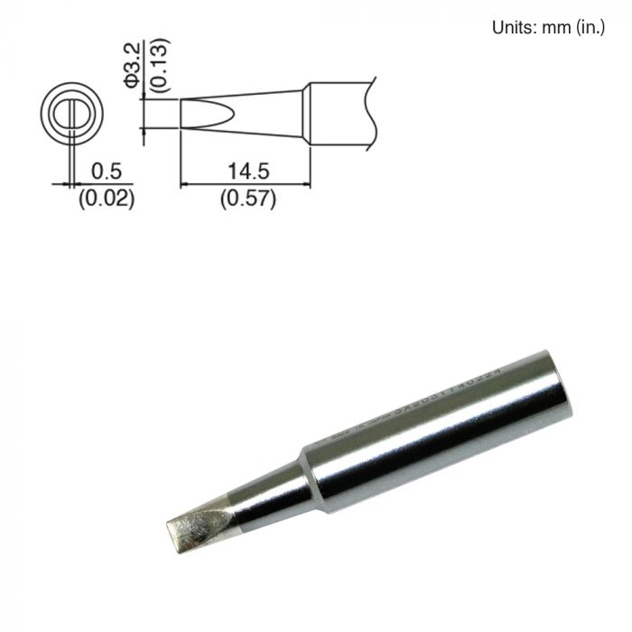 Hakko Tip T18-D32 Soldering Tip, Chisel 3.2mm