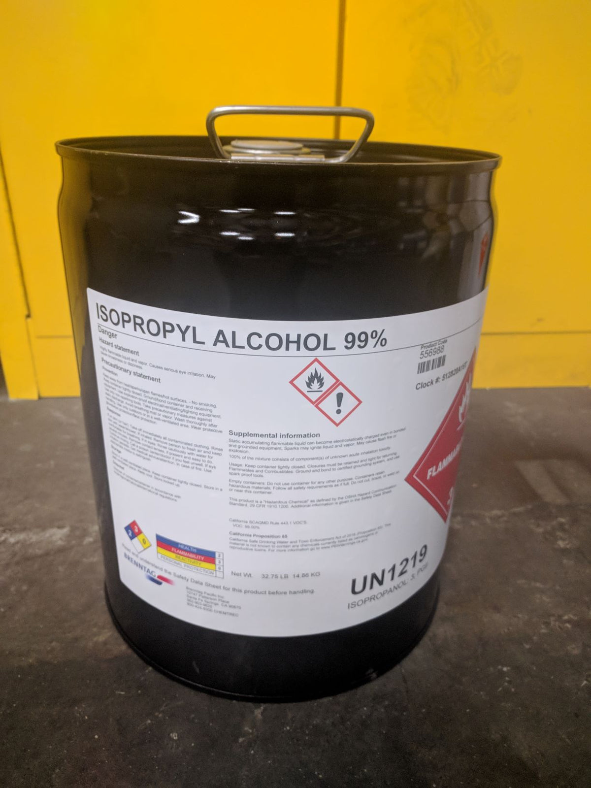 Isopropyl Alcohol, 99+ % High-Purity, 5 Gallon Pail