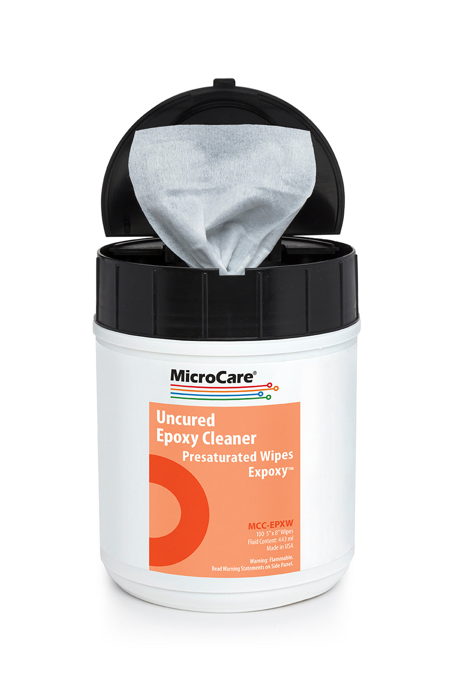 MicroCare MCC-EPXW Epoxy Wipes, Tub of 100 Wipes