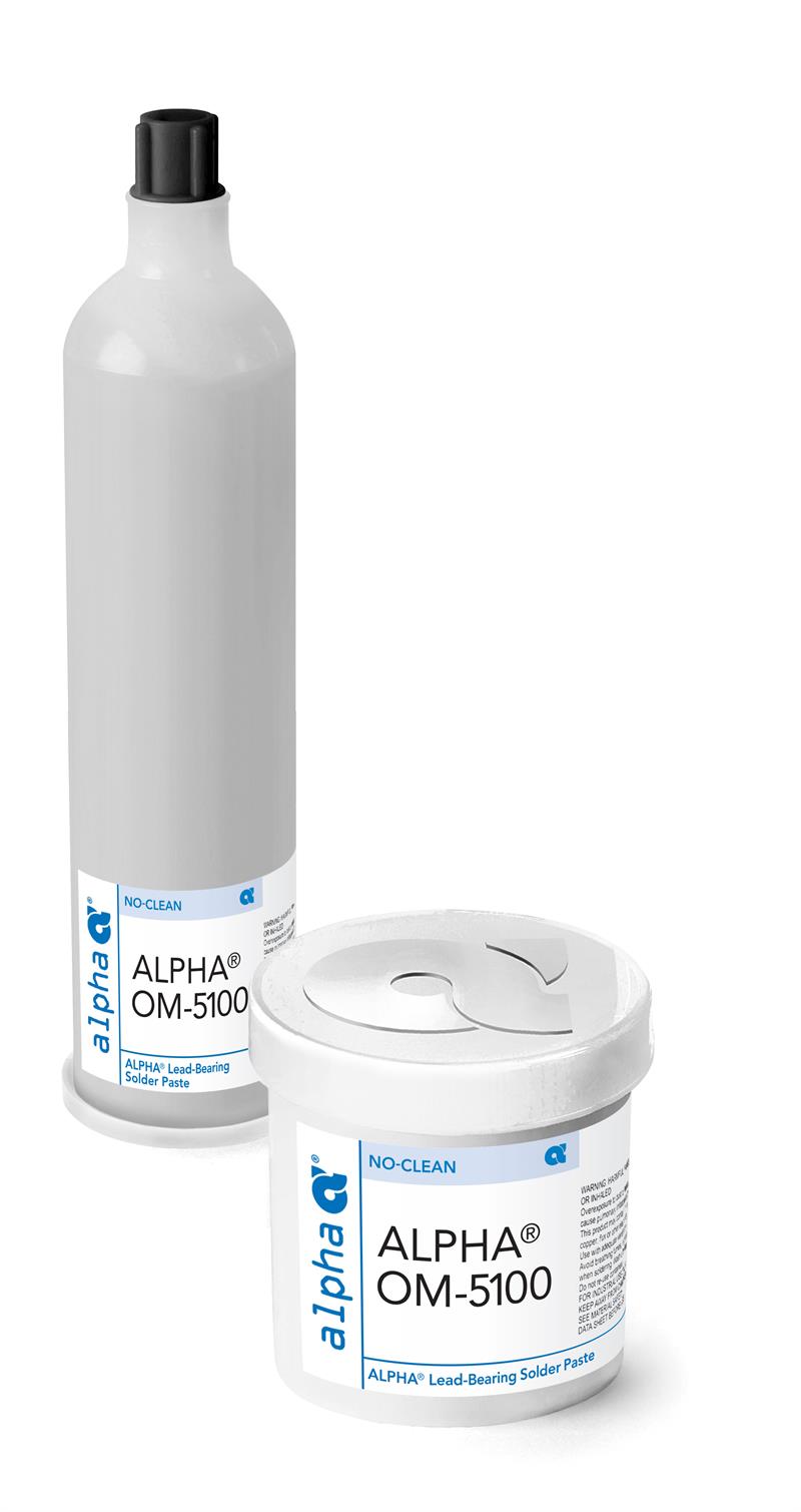 Alpha 143390, OM5100 Sn63 Tin/Lead No-Clean Solder Paste, 700g Cartridge