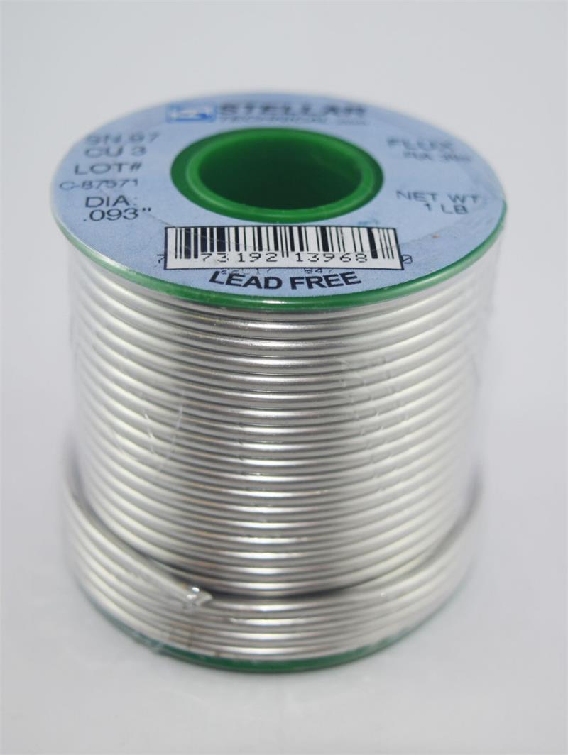97/3Cu Lead-Free Rosin Core P3 .093" Diameter Solder Wire, 1 LB Spool