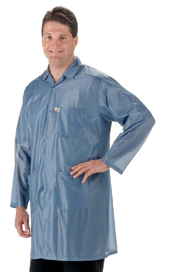 Tech Wear LOC-23 Knee-Length Blue ESD Lab Coat, XL