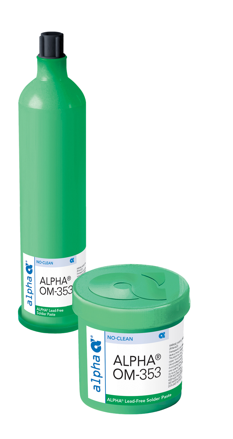 Alpha 161854, OM-353 No-Clean Lead-Free Solder Paste, SAC305, Type 4, 600g Cartridge