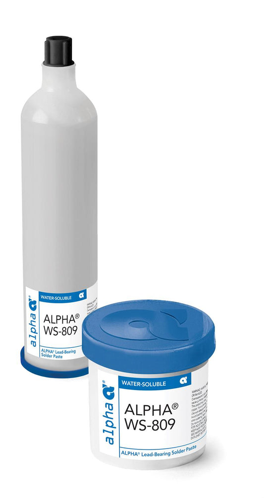 Alpha 148969, WS809 Sn63 Water-Soluble Solder Paste - Type 3, 700g Cartridge