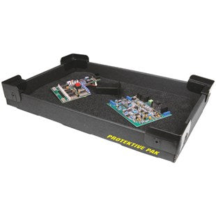 Protektive Pak 37762 ESD-Safe Stackable Super Tek-Tray with Plastek Corners, 18" x 11-3/8" x 1-3/4"