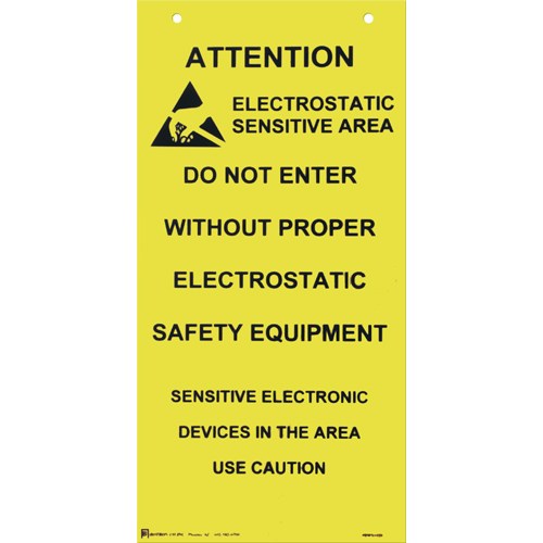 Botron B6720 Hanging ESD Sign, 10" x 20"