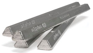 Alpha SAC305 Lead-Free Bar Solder, 96.5Sn/3.0Ag/0.5Cu, RoHS Compliant, Tri-Kilo Bar, 2.25 lbs