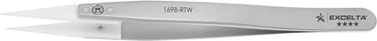 Excelta 169B-RTW Tweezers, 0.040" Wide Replaceable Tip, Straight, Acetal Tips, 5" OAL