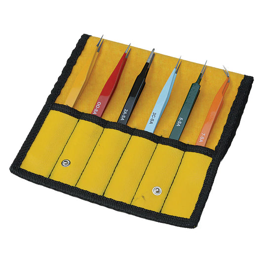 Aven 18480EZ E-Z Pik 6-Piece Tweezer Set