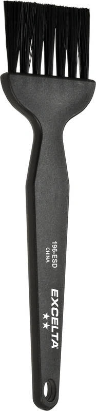 EXCELTA - 196-ESD, ESD Brush, Anti-Static, Straight, 1.5" x 0.13" Plastic Handle, 5.75" OAL