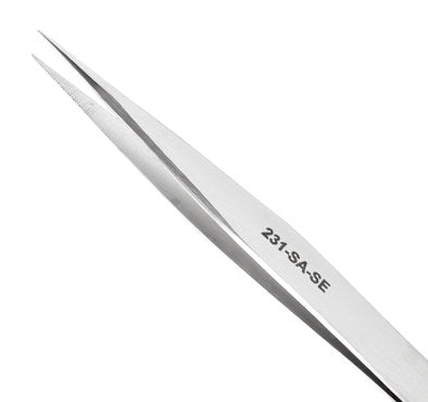 EXCELTA - 231-SA-SE, Tweezers, Straight, General Assembly, Anti-Mag. SS, Serrated, 4.75" OAL