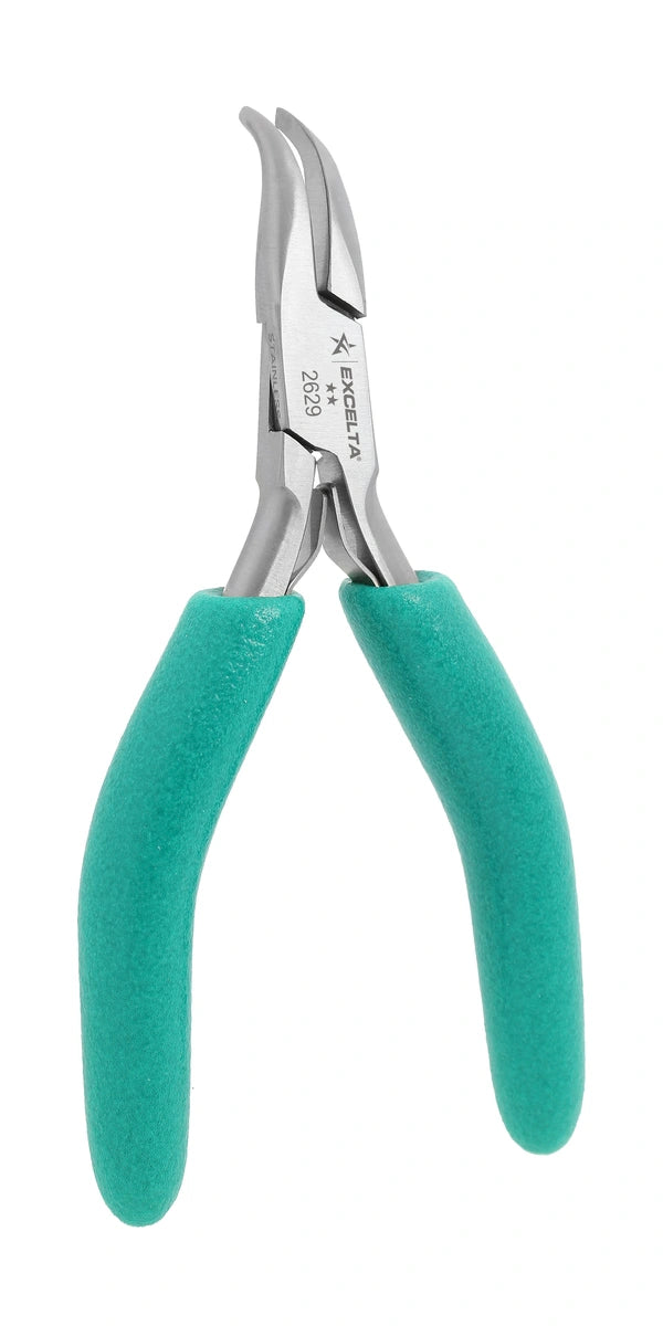 EXCELTA - Pliers, 2-Star, Small, Bent Nose, Stainless Steel, 60 Deg Angle, 4.75" OAL