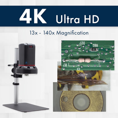 Aven 26700-424 Digital Microscope Cyclops 4K Ultra HD HDMI + USB [13x to 140x] with 4x Lens