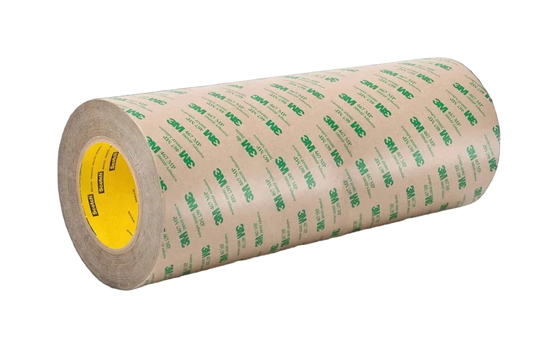 3M™ Adhesive Transfer Tape 467MP, Clear, 12 in x 60 yd, 2 mil, 4 Roll/Case