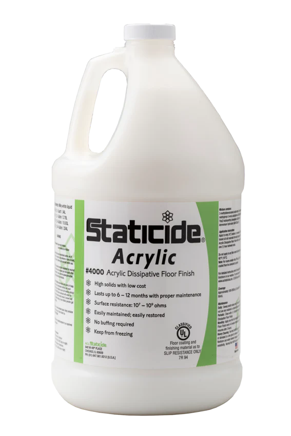 Staticide® 40001 Acrylic Dissipative Floor Finish, 1 Gal., Case of 4
