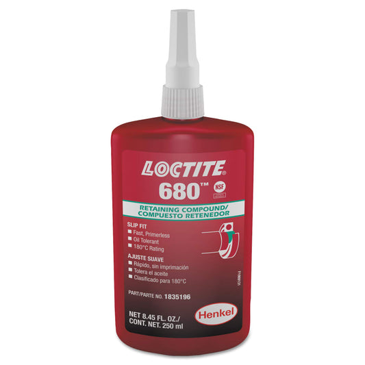 Loctite 680 Retaining Compound, 4000psi, Green, 250mL Bottle