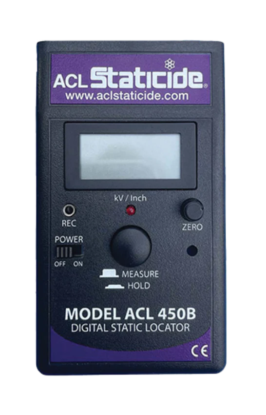 Staticide® 450B Digital Static Field Meter - Includes tester, case, and traceable calibration certificate