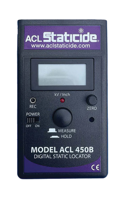 Staticide® 450B Digital Static Field Meter - Includes tester, case, and traceable calibration certificate