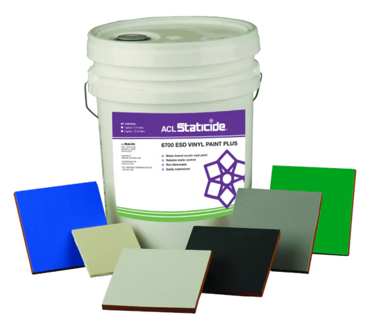 Staticide® 6700DLG5 ESD Paint PLUS - Static control paint, Dissipative Light Gray, 5-Gal.