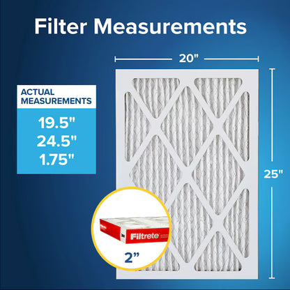 Filtrete™ - 3M 20 x 25 x 2 MERV 11 1000 MPR Allergen Defense Electrostatic pleated Air Filter