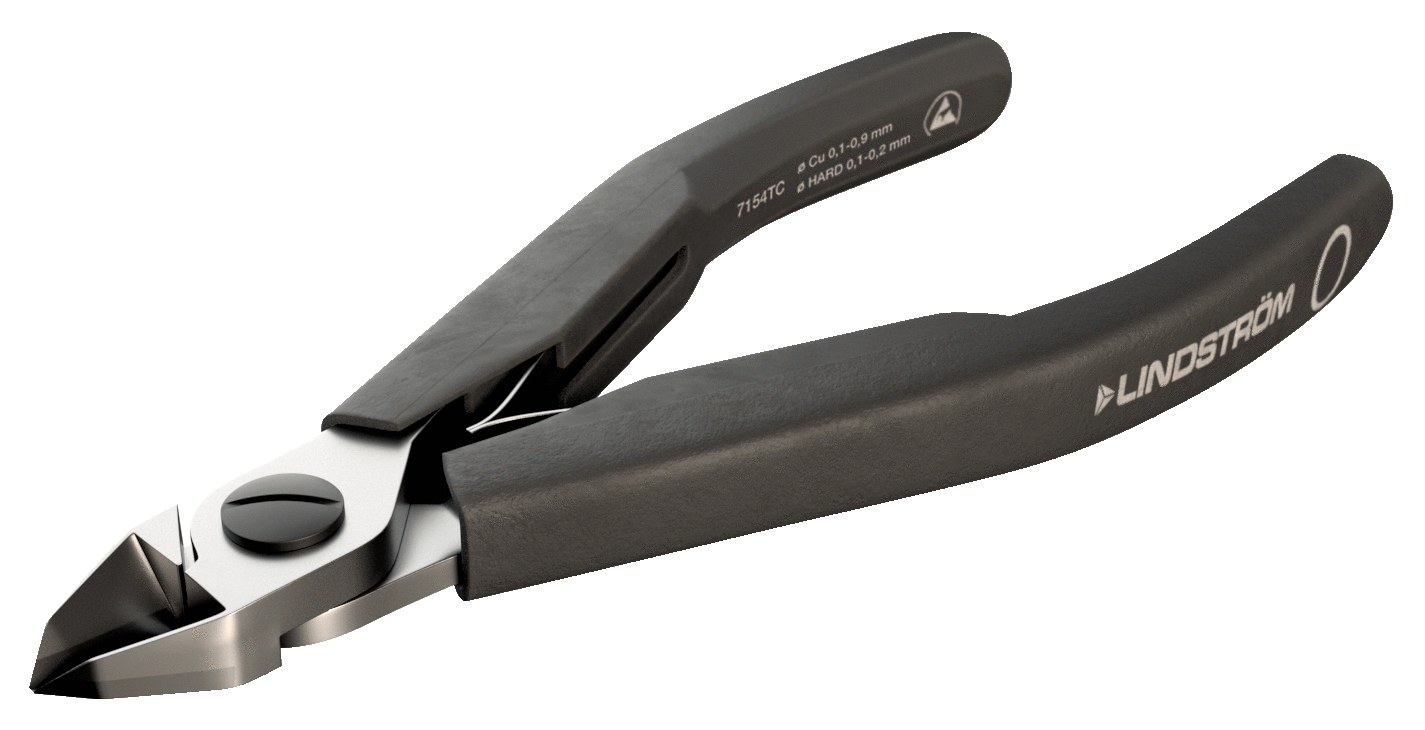 Lindström Precision Carbide Diagonal Cutters with Tapered Head for Hard Materials 7154 TC