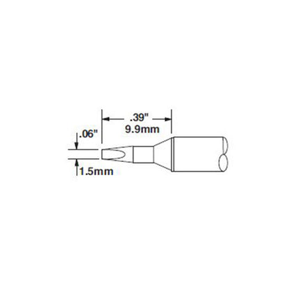 Metcal CVC-7CH0014S Chisel Solder Tip Cartridge, 1.35mm