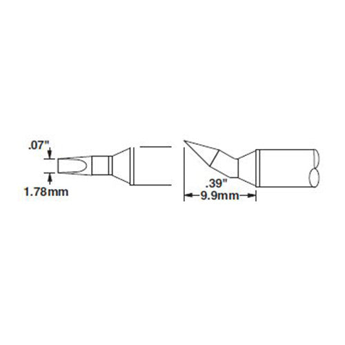 Metcal CVC-7CH0018R Bent Conical Solder Tip Cartridge, 1.78mm