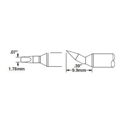Metcal CVC-7CH0018R Bent Conical Solder Tip Cartridge, 1.78mm