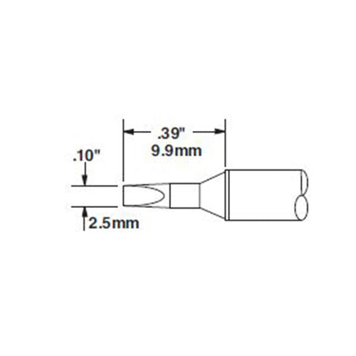 Metcal CVC-7CH0025S Chisel Solder Tip Cartridge, 2.5mm