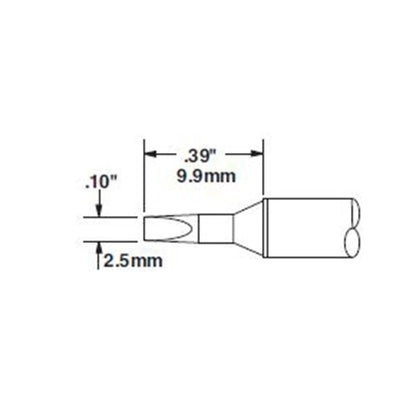 Metcal CVC-7CH0025S Chisel Solder Tip Cartridge, 2.5mm